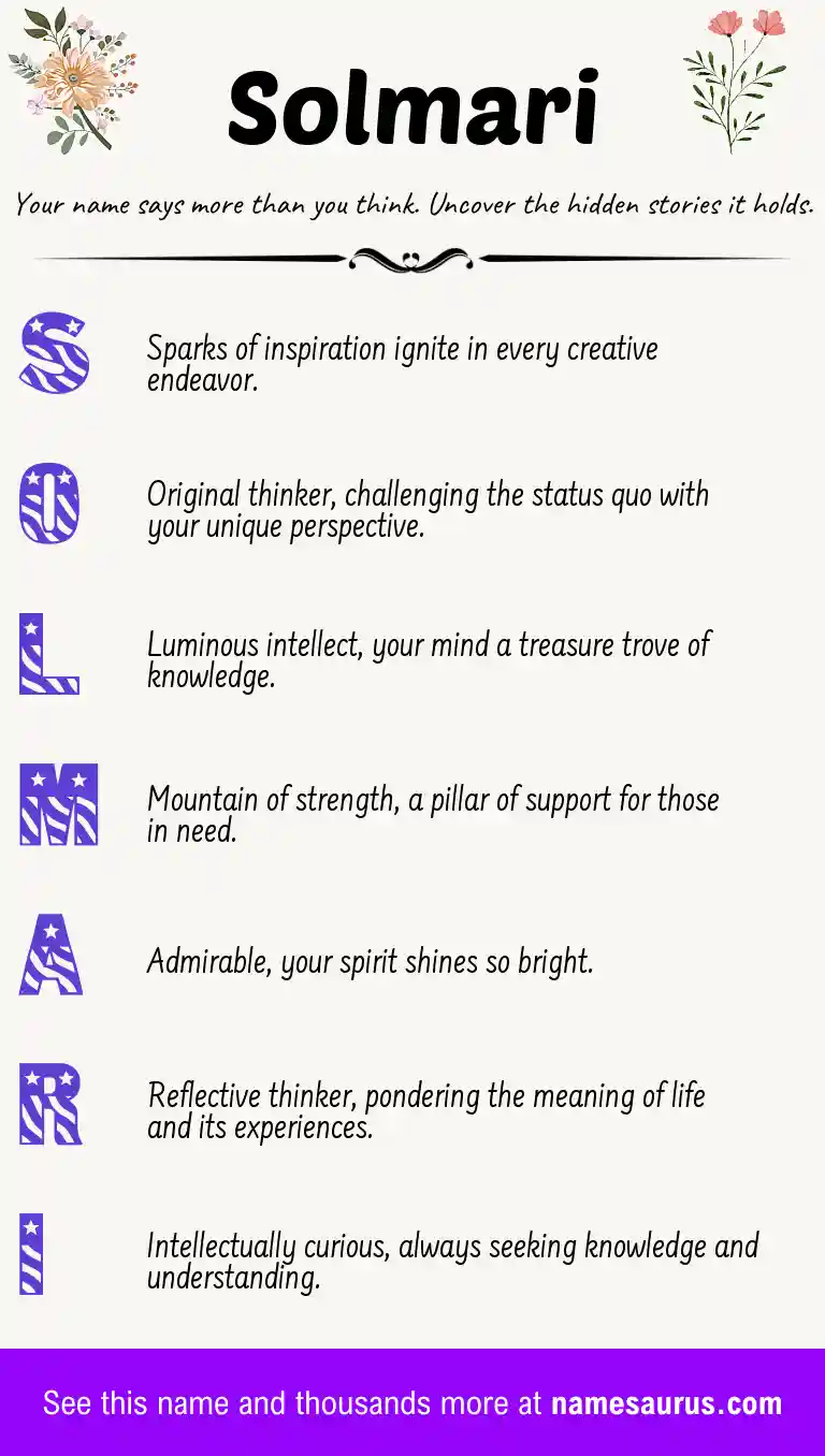 Acrostic poem about Solmari.