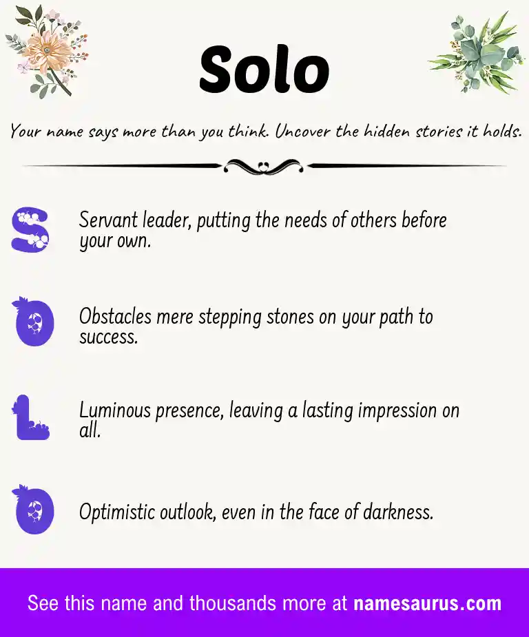 Acrostic poem about Solo.