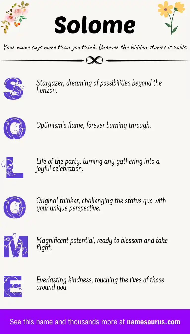 Acrostic poem about Solome.