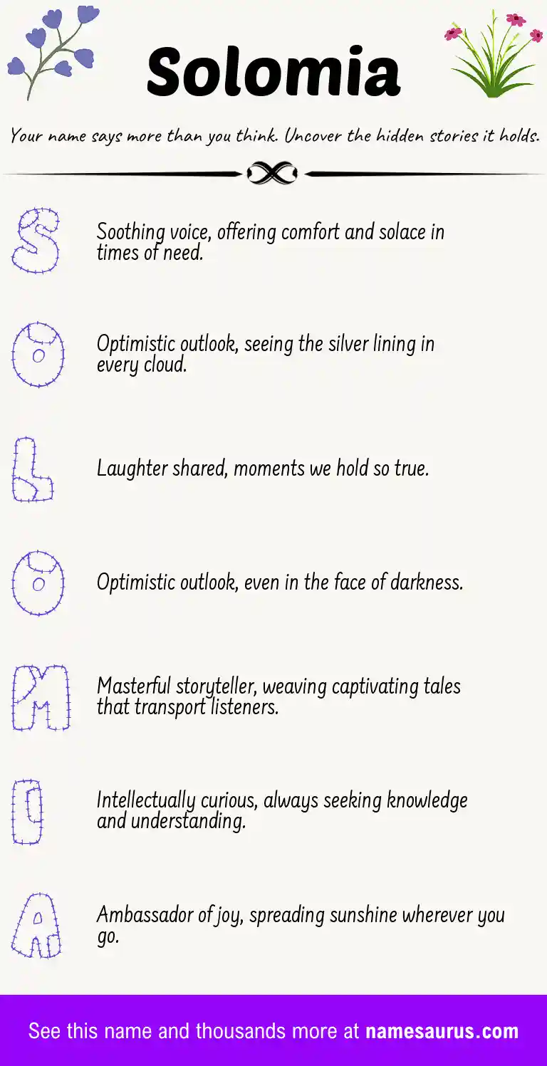 Acrostic poem about Solomia.