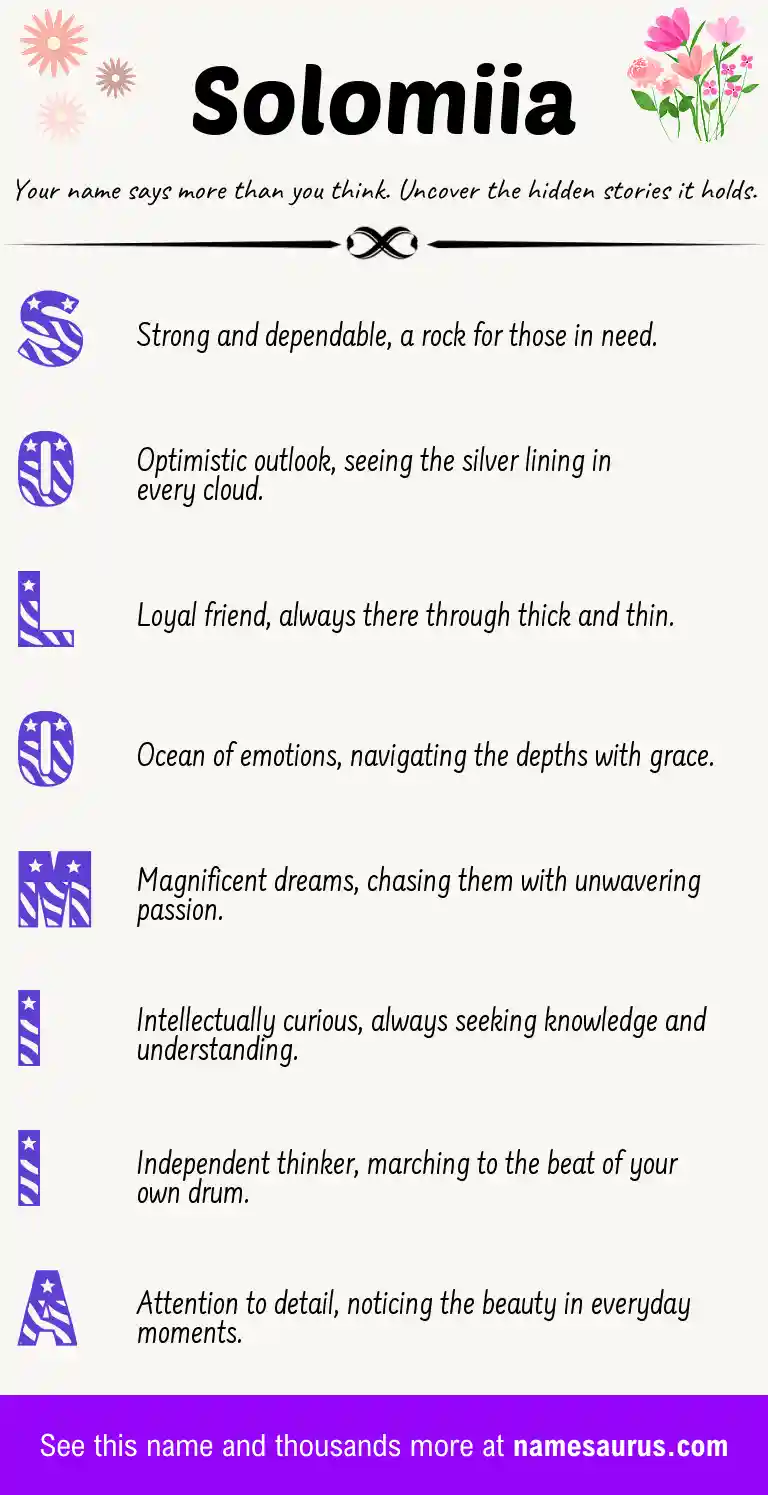 Acrostic poem about Solomiia.