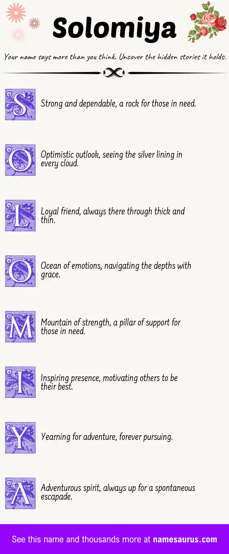 Acrostic poem about Solomiya.
