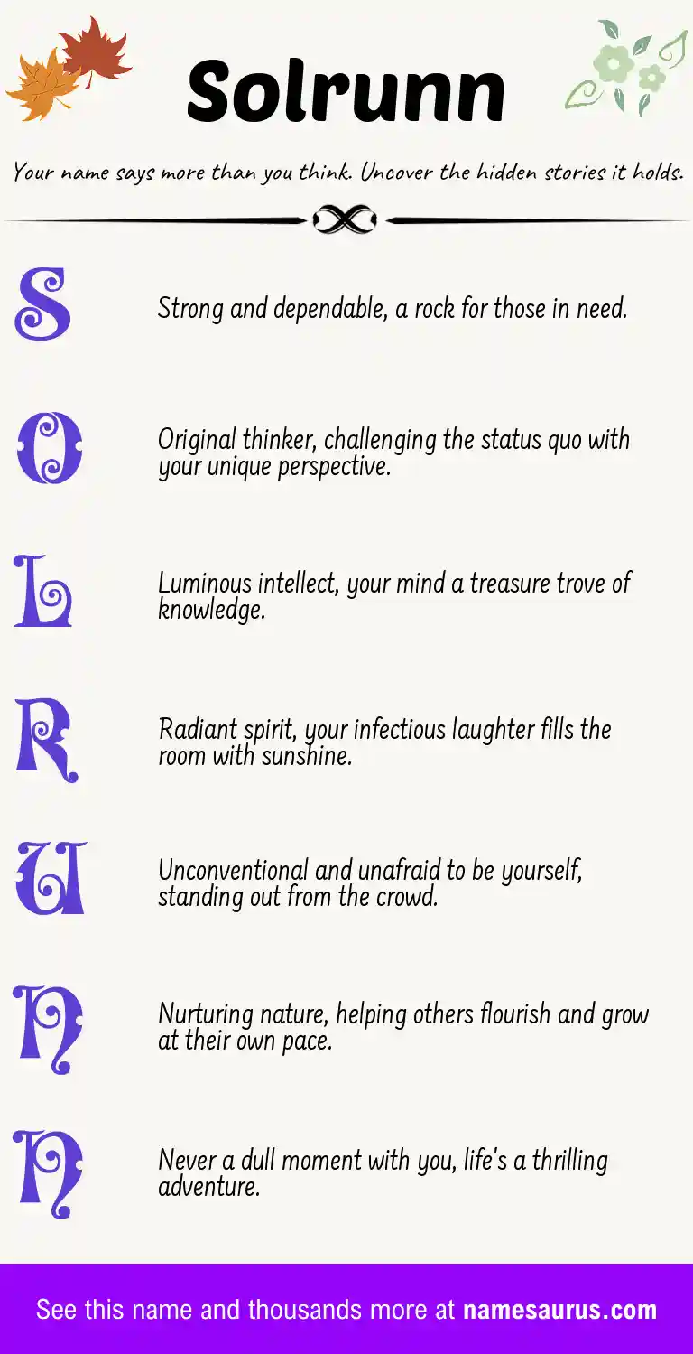 Acrostic poem about Solrunn.