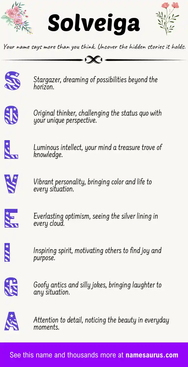 Acrostic poem about Solveiga.