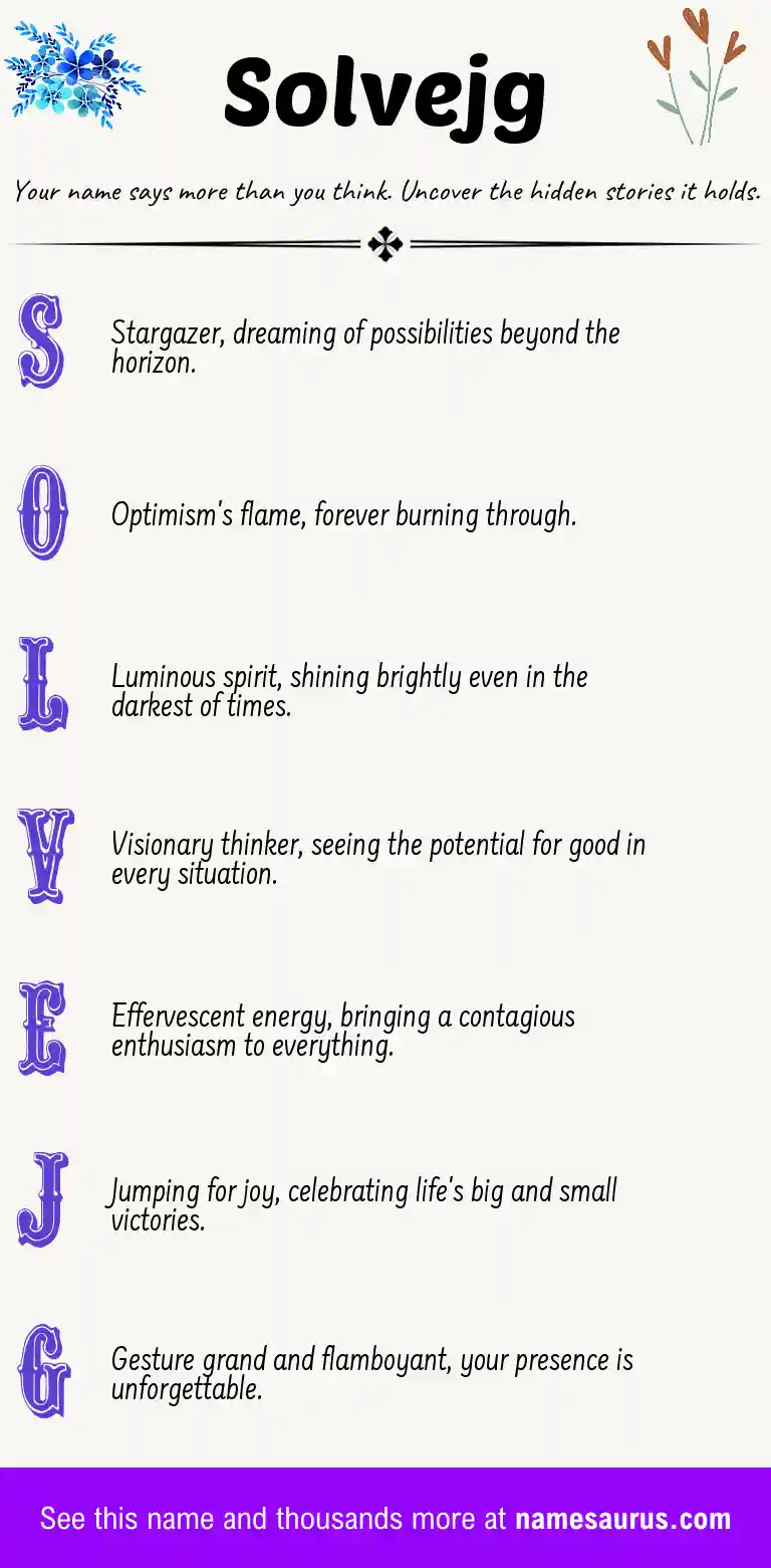 Acrostic poem about Solvejg.