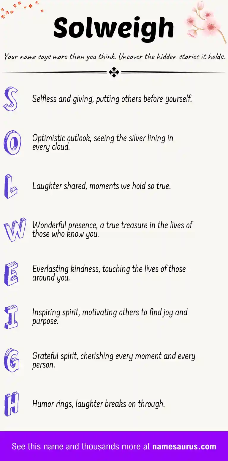 Acrostic poem about Solweigh.