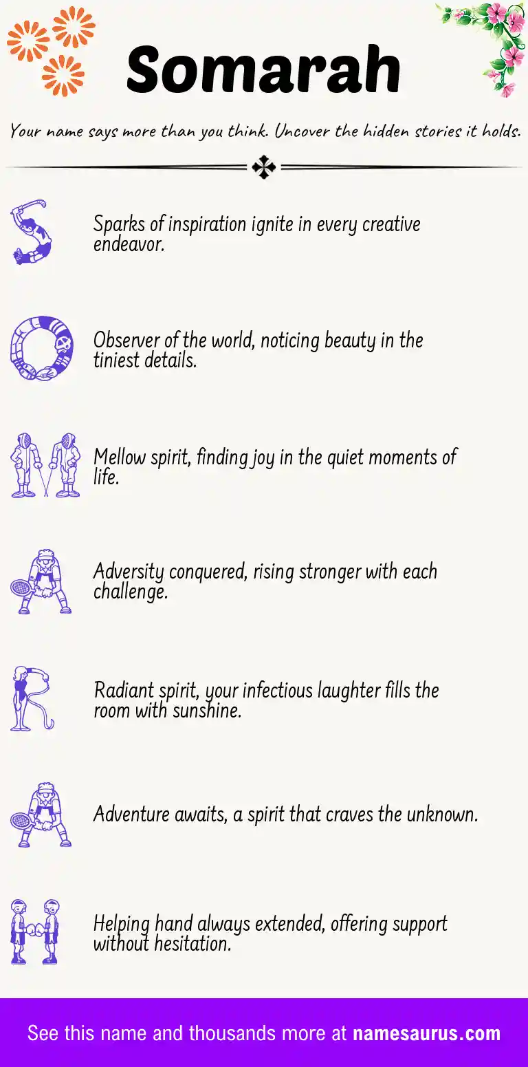 Acrostic poem about Somarah.
