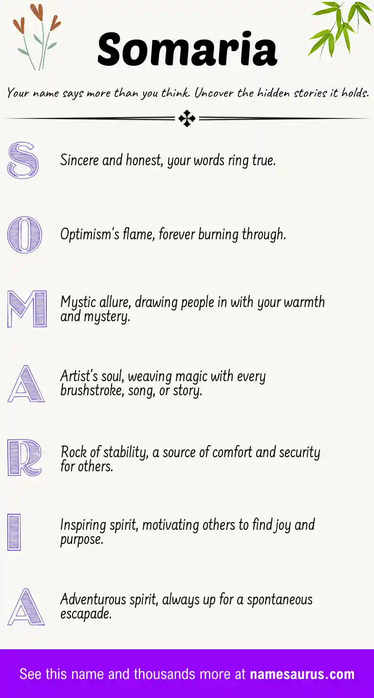 Acrostic poem about Somaria.