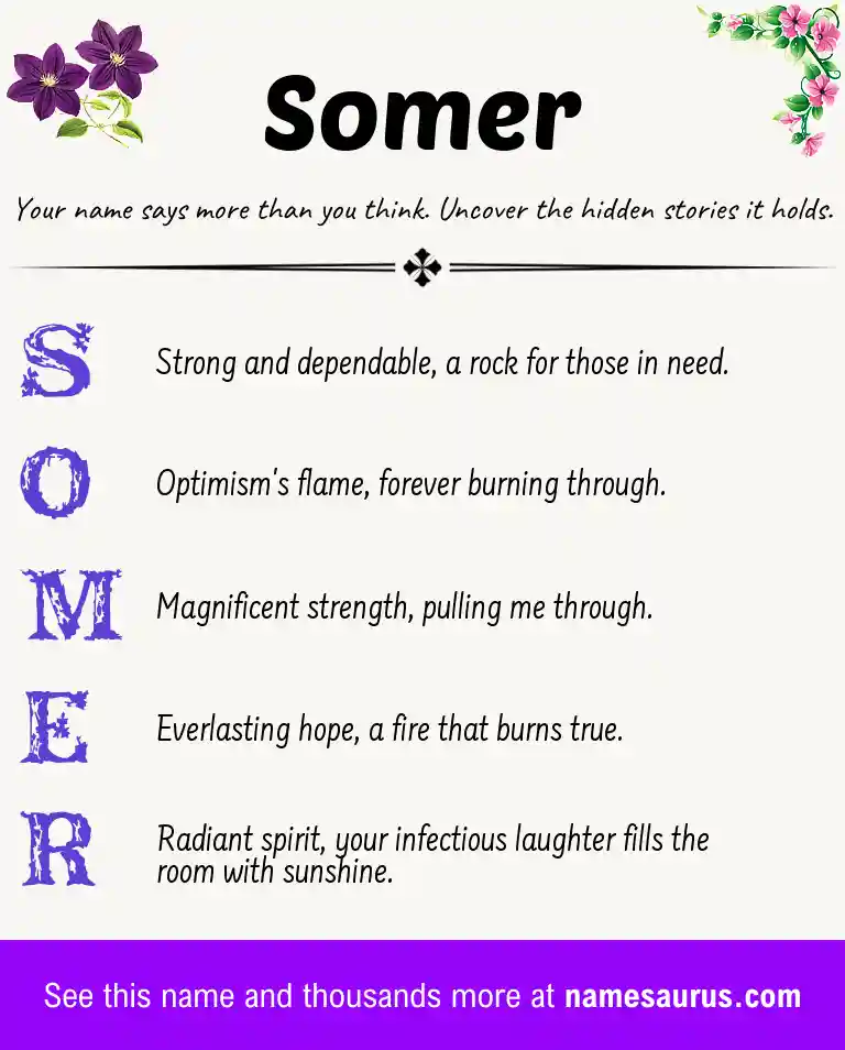 Acrostic poem about Somer.