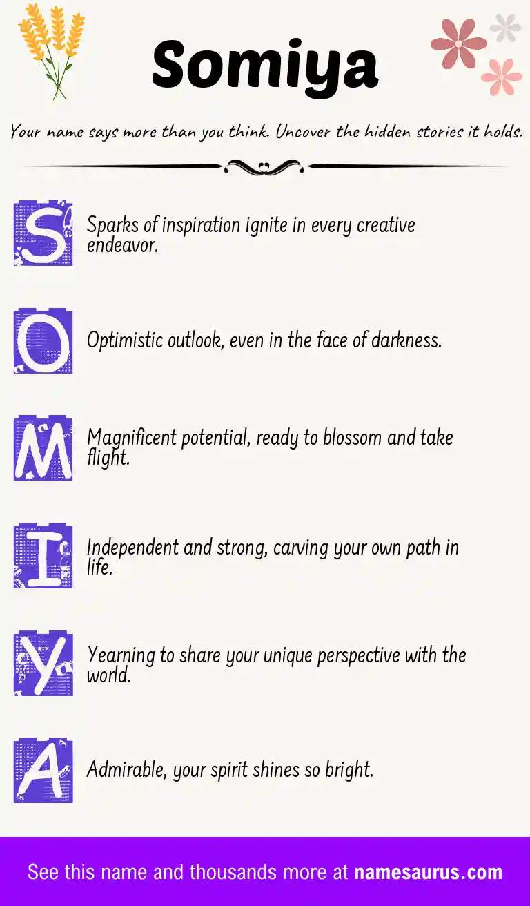 Acrostic poem about Somiya.
