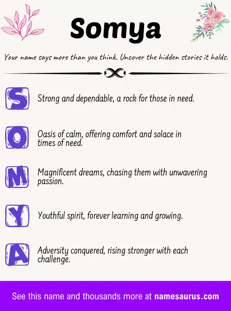 Acrostic poem about Somya.