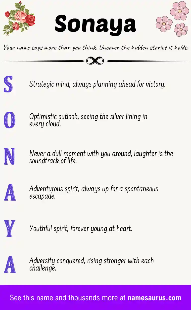 Acrostic poem about Sonaya.