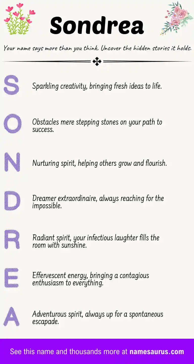 Acrostic poem about Sondrea.