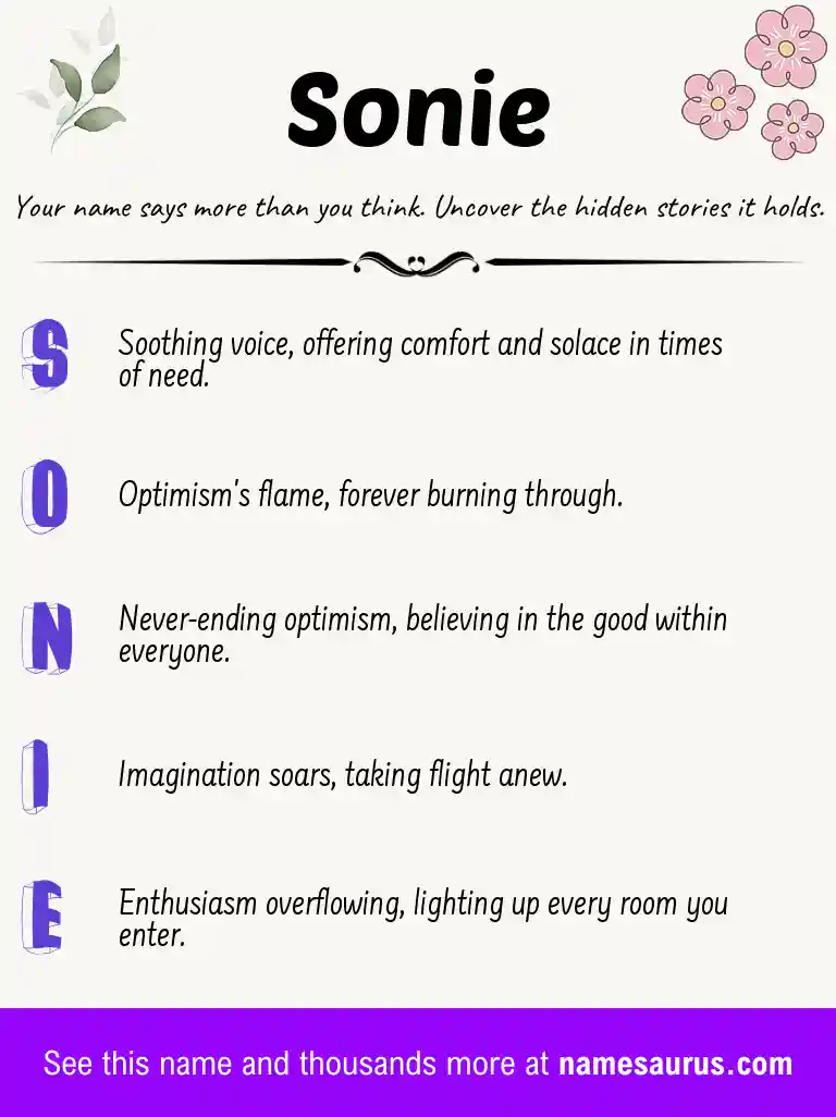 Acrostic poem about Sonie.