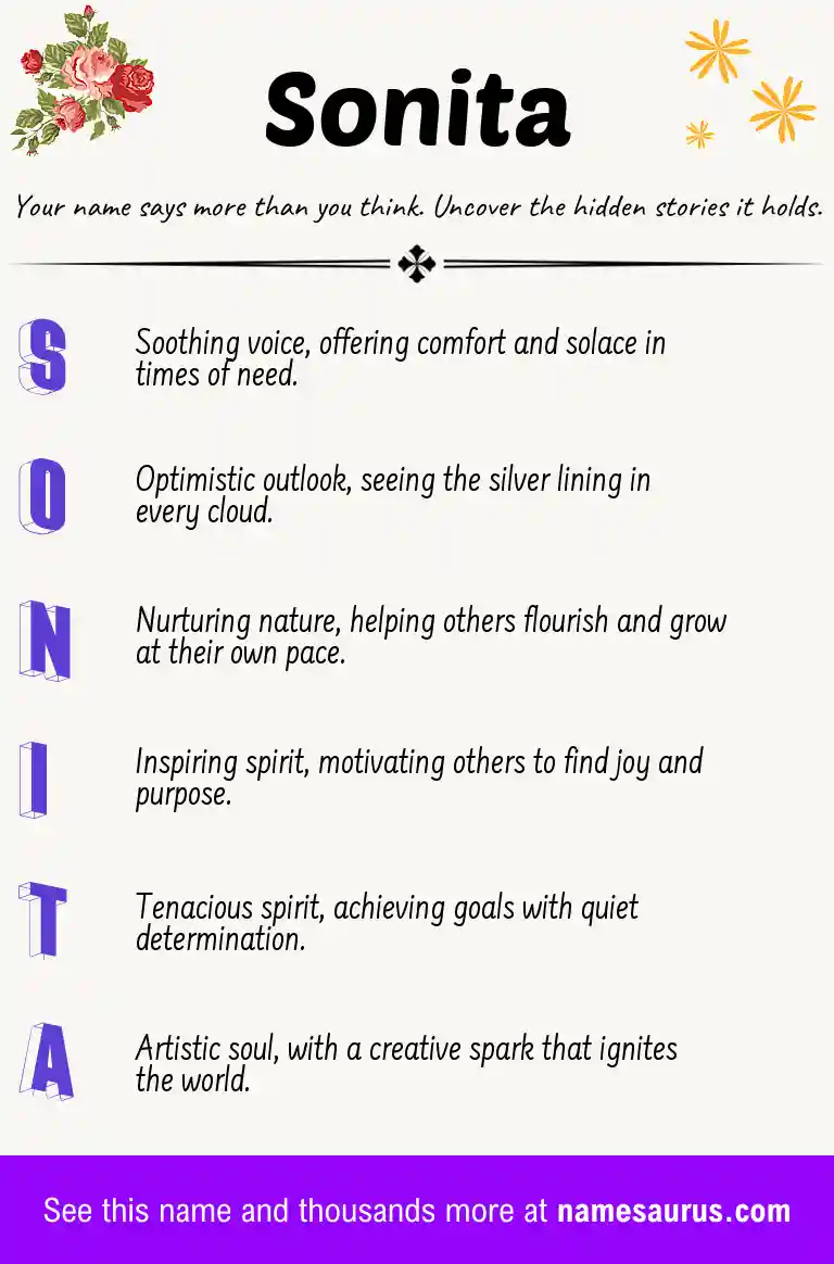 Acrostic poem about Sonita.