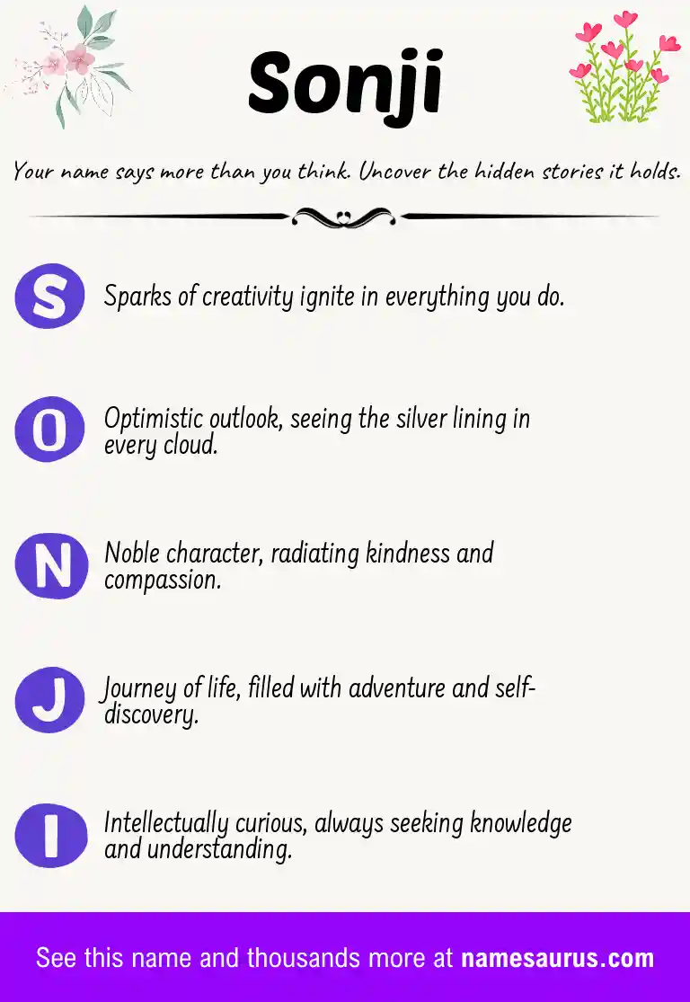 Acrostic poem about Sonji.