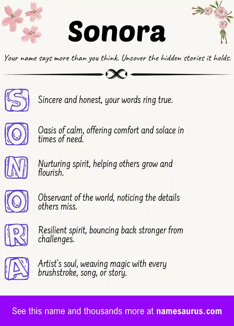 Acrostic poem about Sonora.