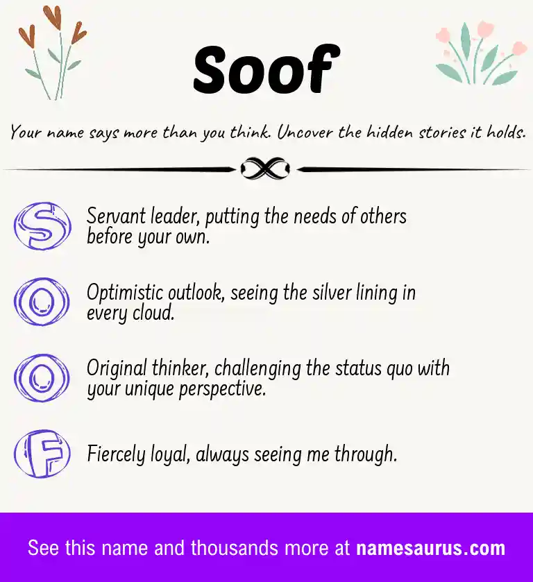 Acrostic poem about Soof.