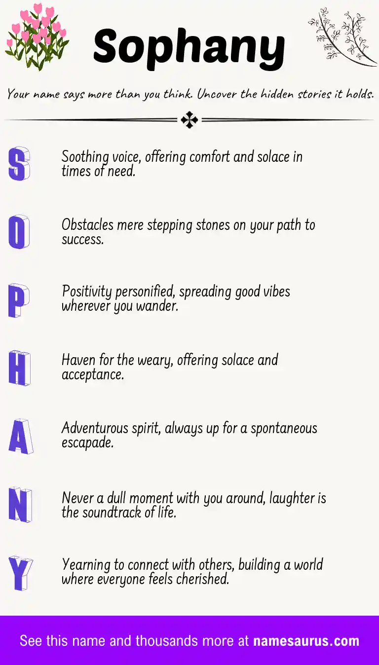 Acrostic poem about Sophany.