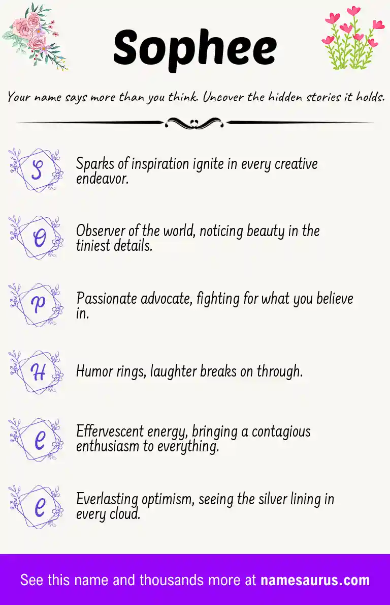 Acrostic poem about Sophee.