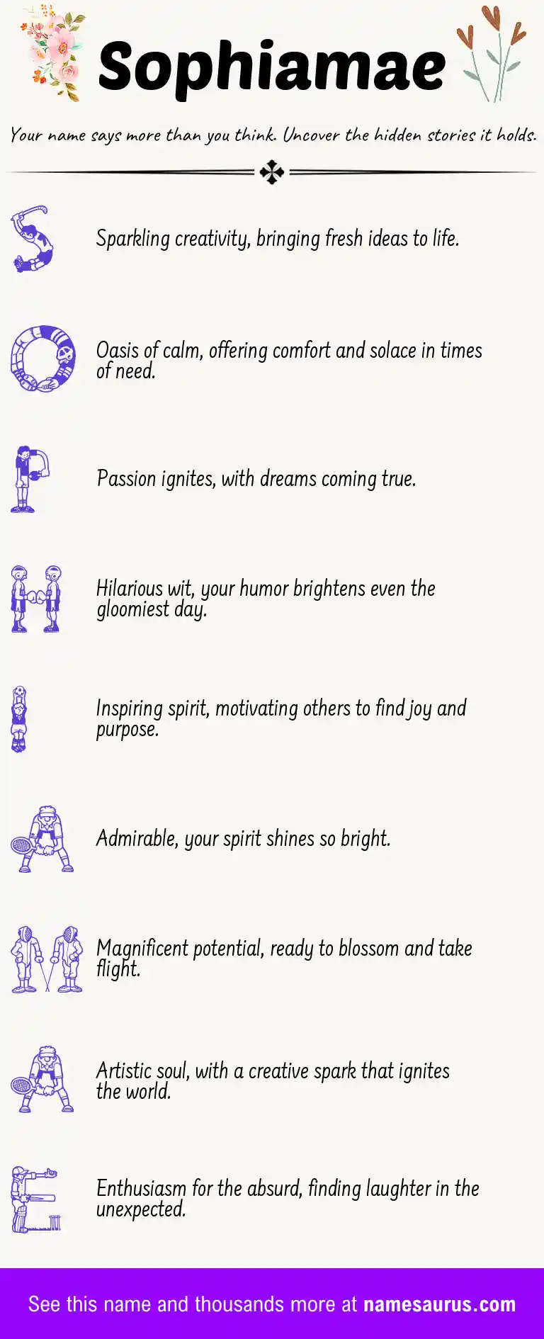 Acrostic poem about Sophiamae.