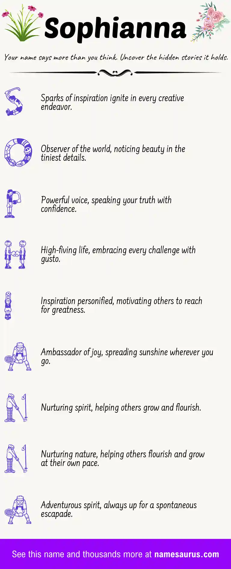 Acrostic poem about Sophianna.