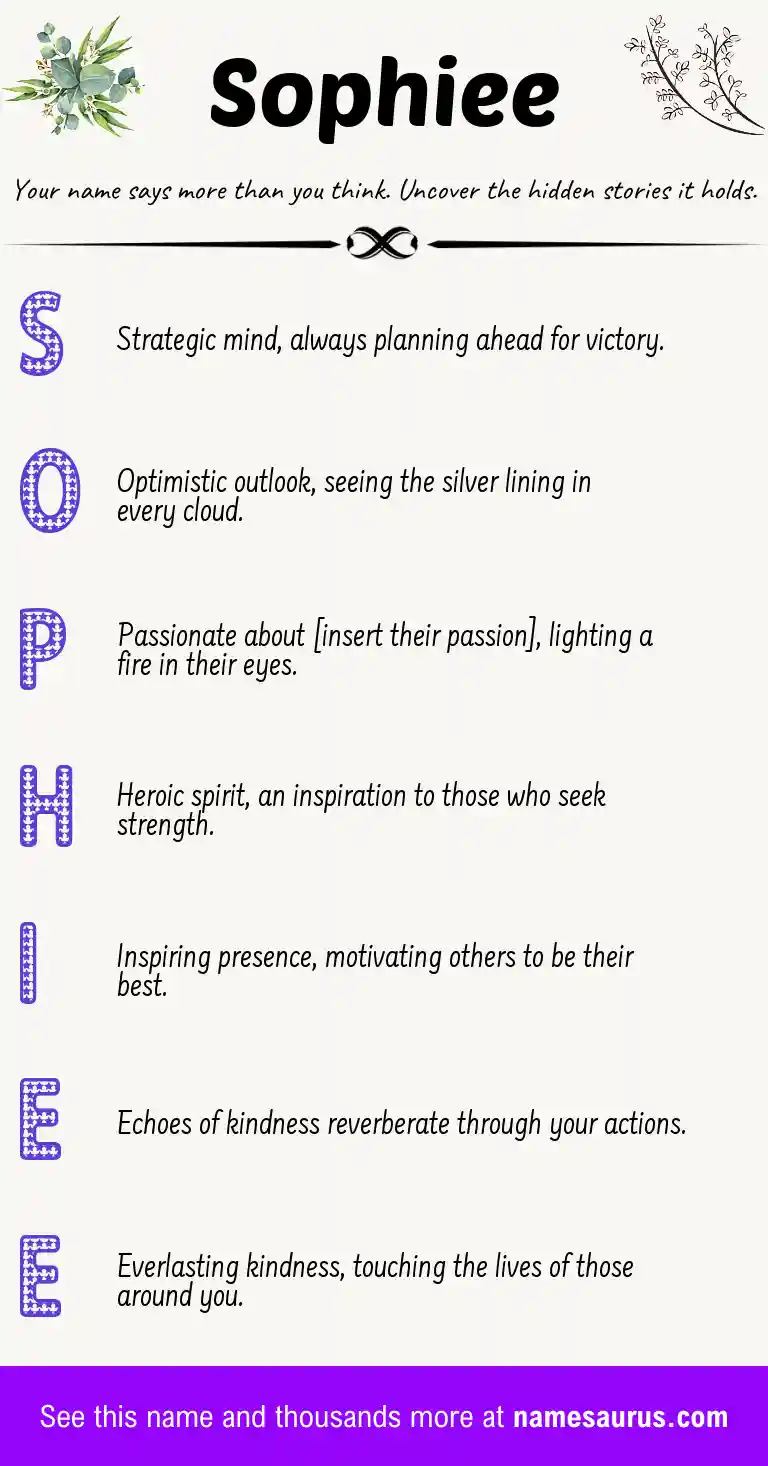 Acrostic poem about Sophiee.