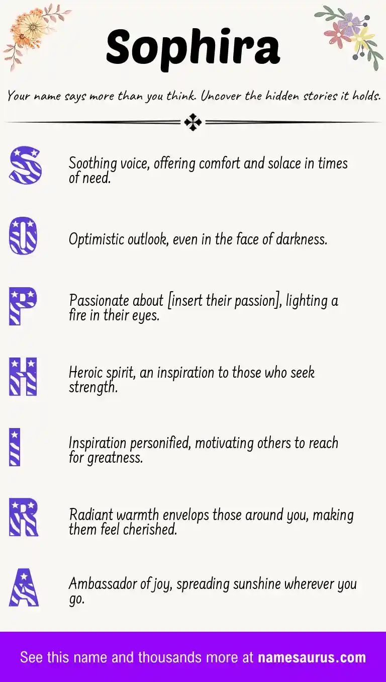 Acrostic poem about Sophira.
