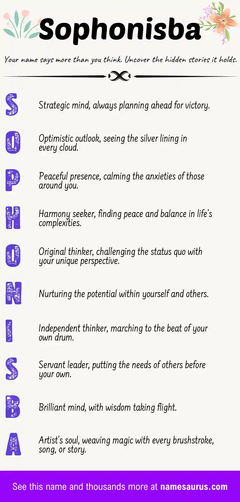 Acrostic poem about Sophonisba.