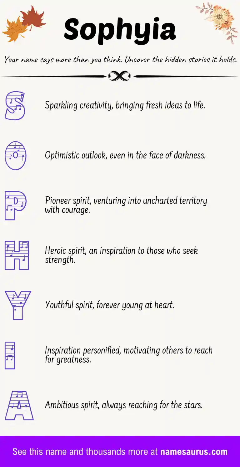 Acrostic poem about Sophyia.