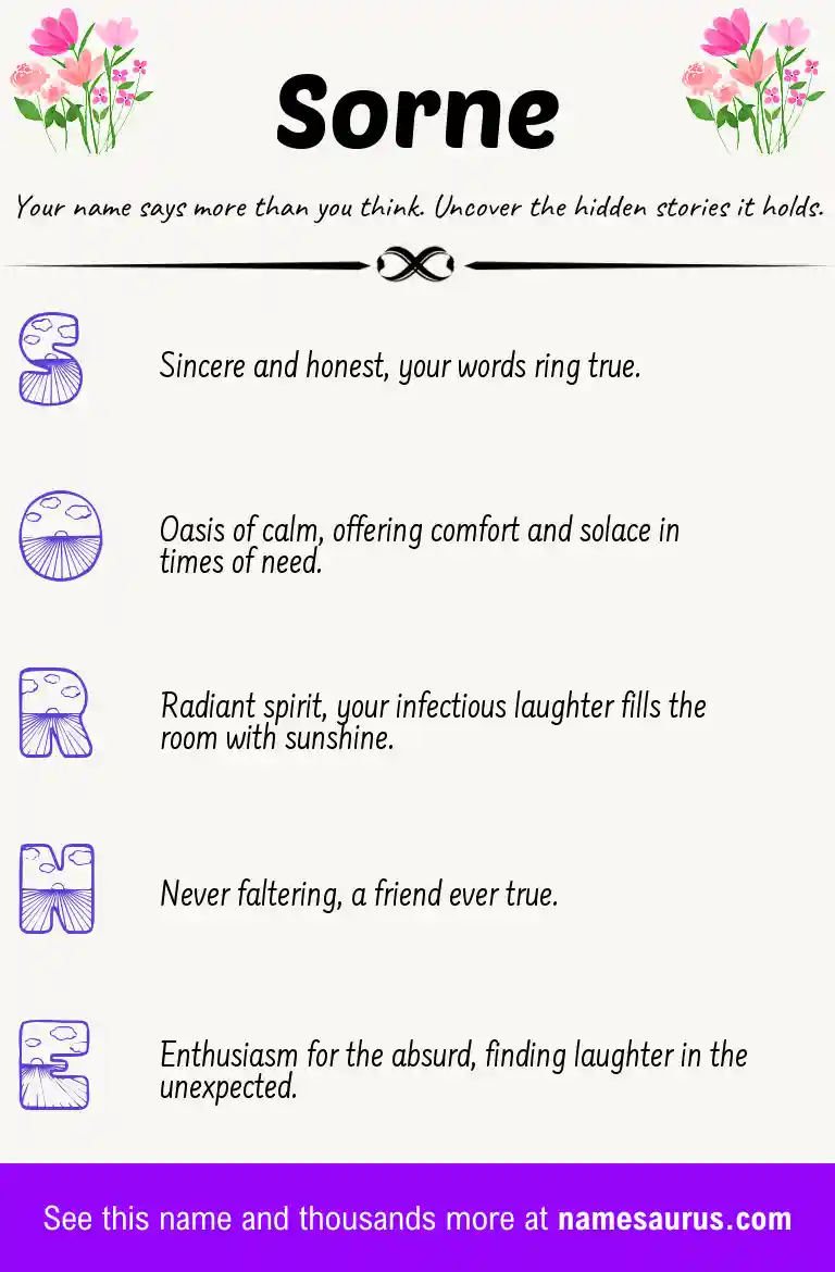 Acrostic poem about Sorne.