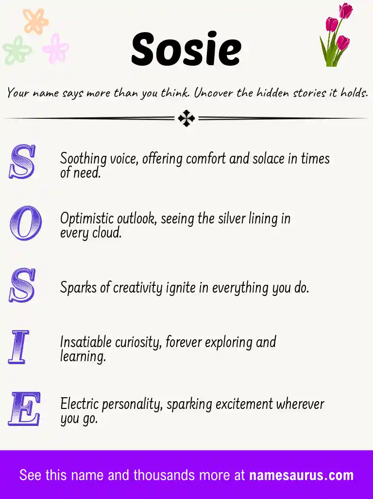 Acrostic poem about Sosie.