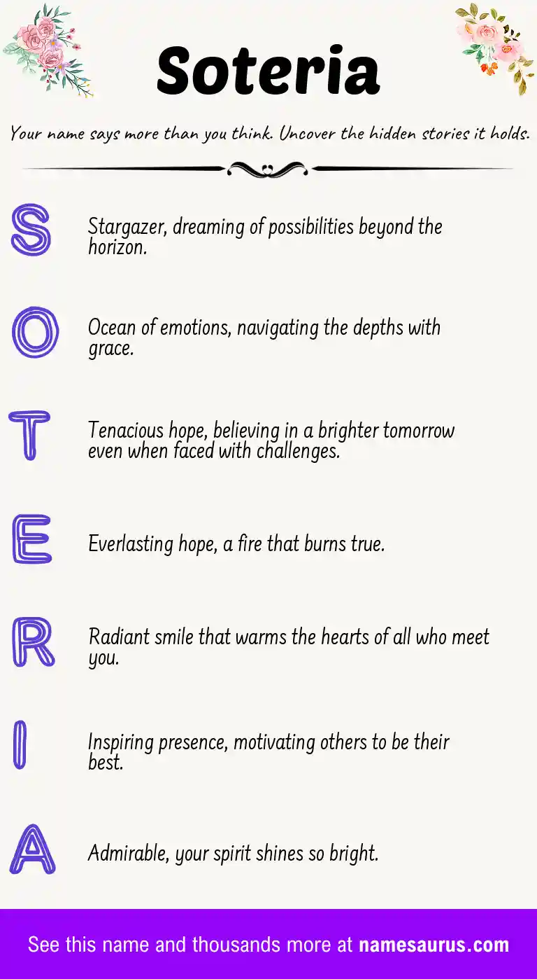 Acrostic poem about Soteria.