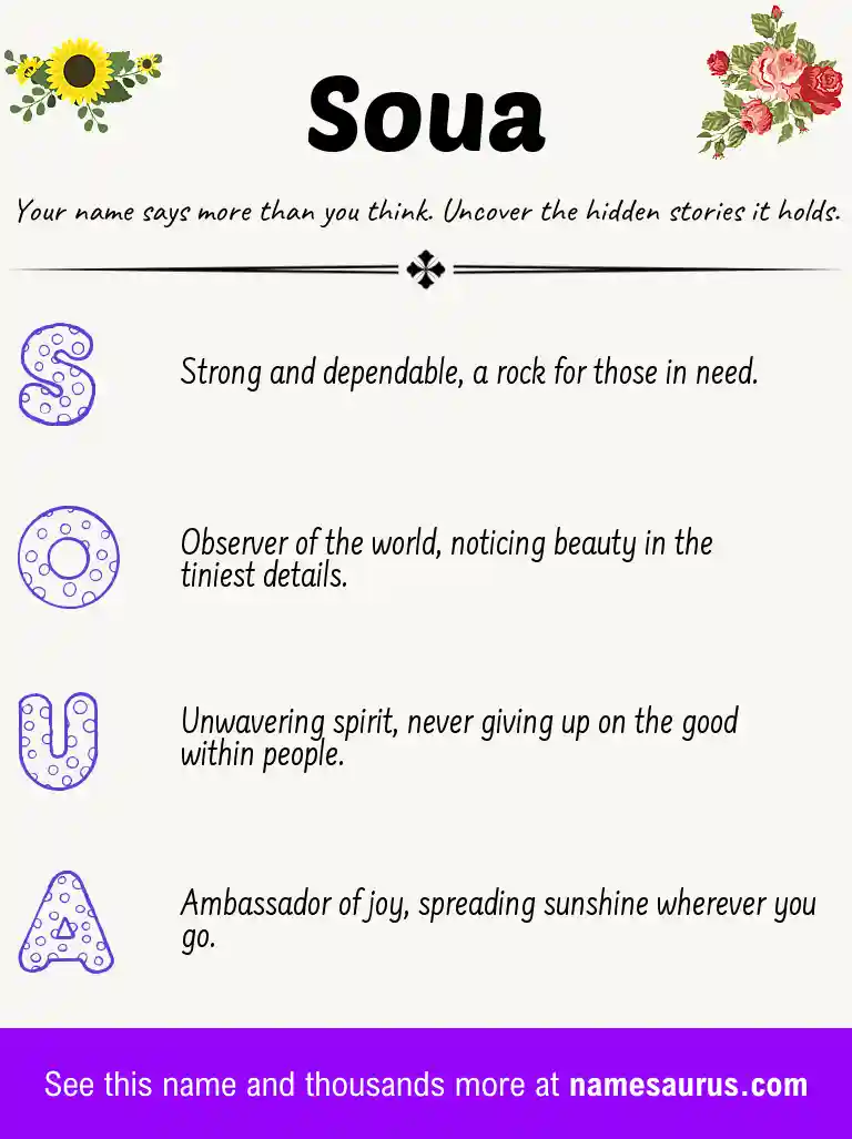 Acrostic poem about Soua.