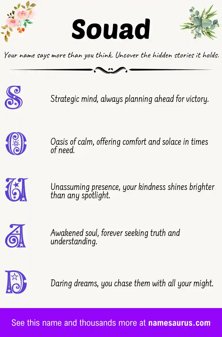 Acrostic poem about Souad.