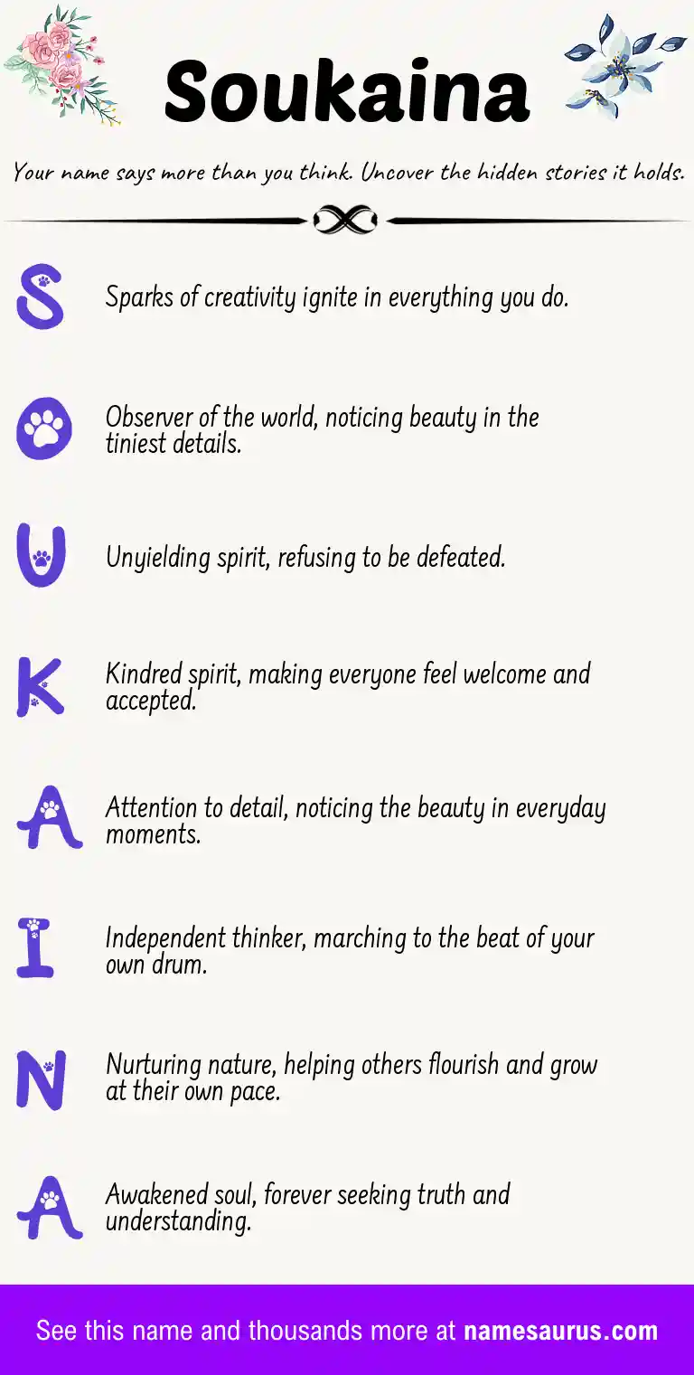 Acrostic poem about Soukaina.