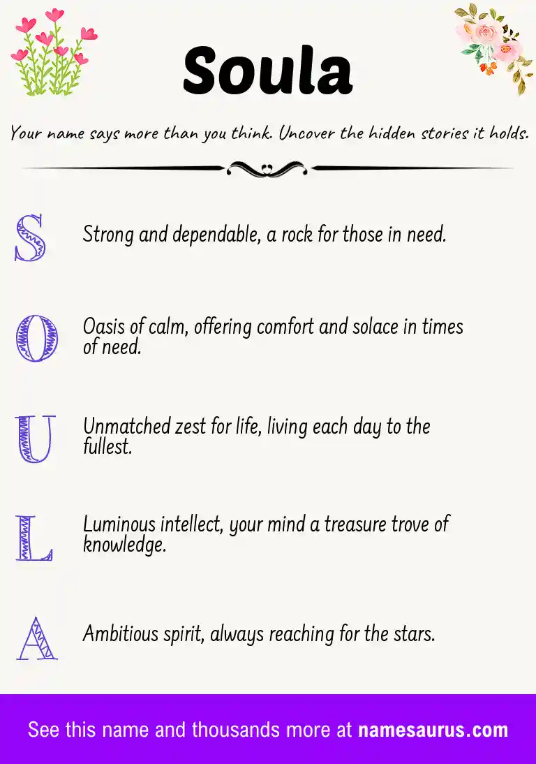 Acrostic poem about Soula.