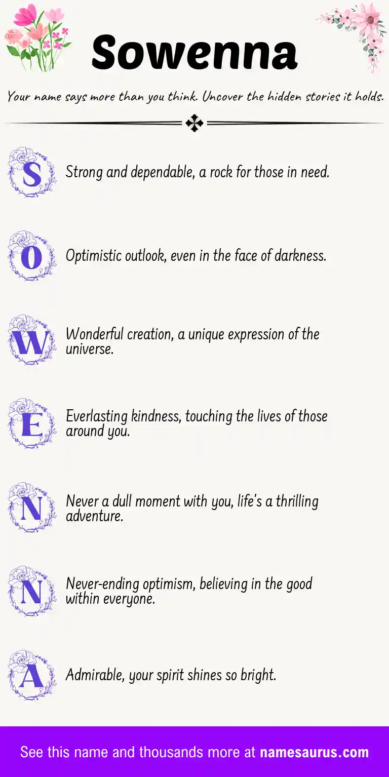 Acrostic poem about Sowenna.