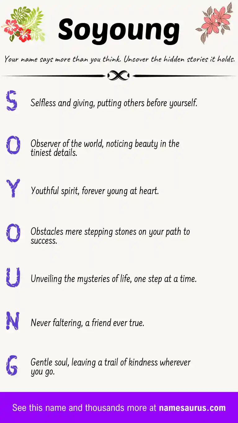 Acrostic poem about Soyoung.