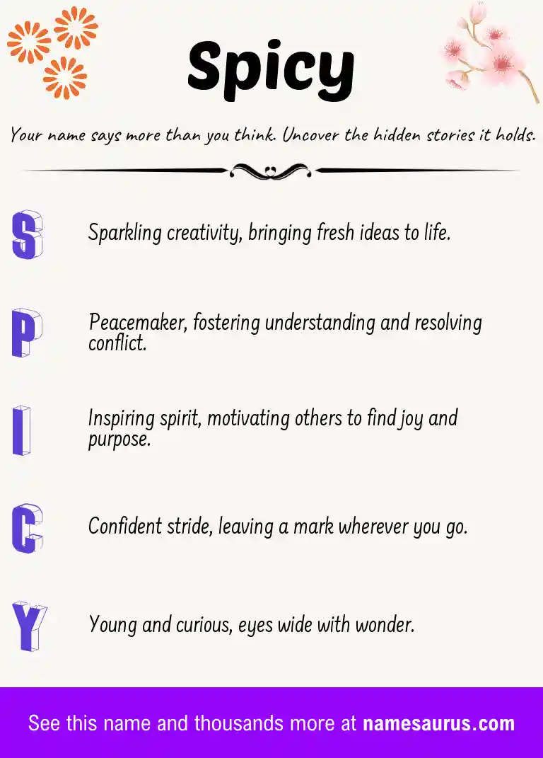 Acrostic poem about Spicy.