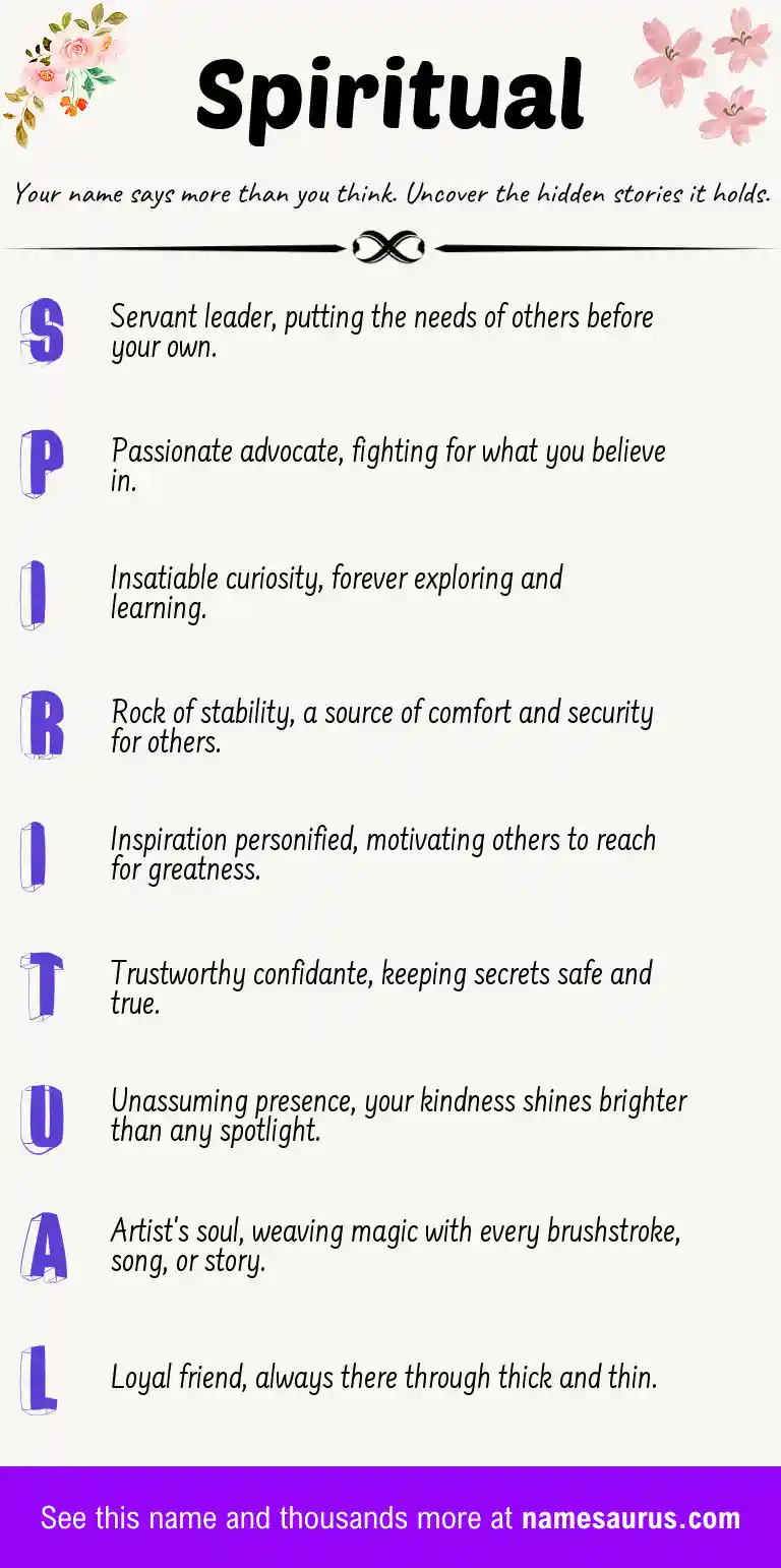 Acrostic poem about Spiritual.