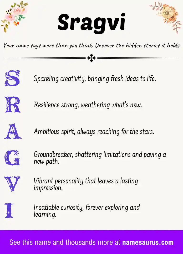 Acrostic poem about Sragvi.