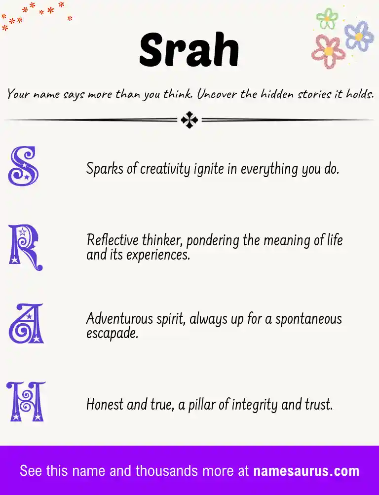 Acrostic poem about Srah.