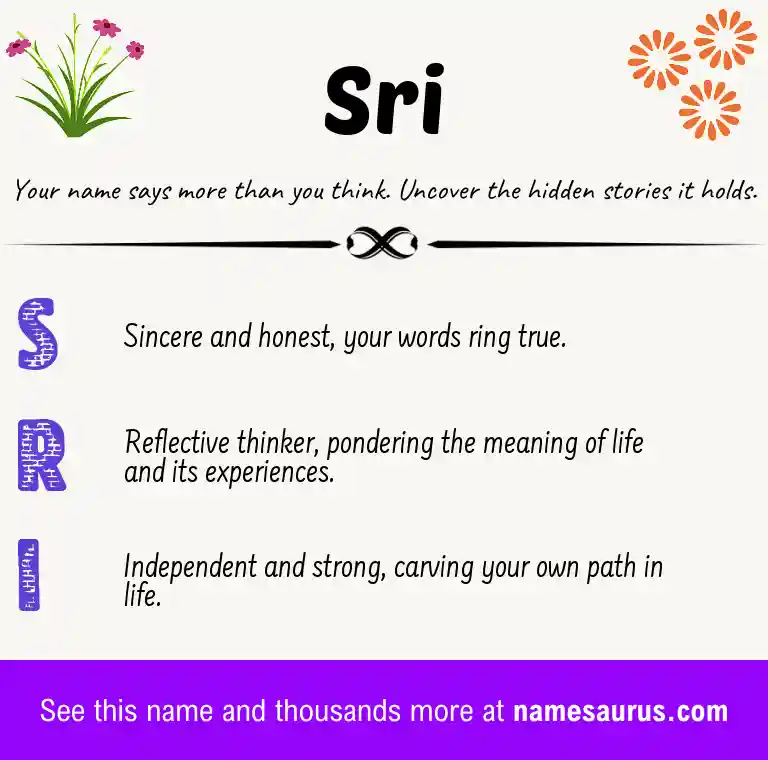 Acrostic poem about Sri.