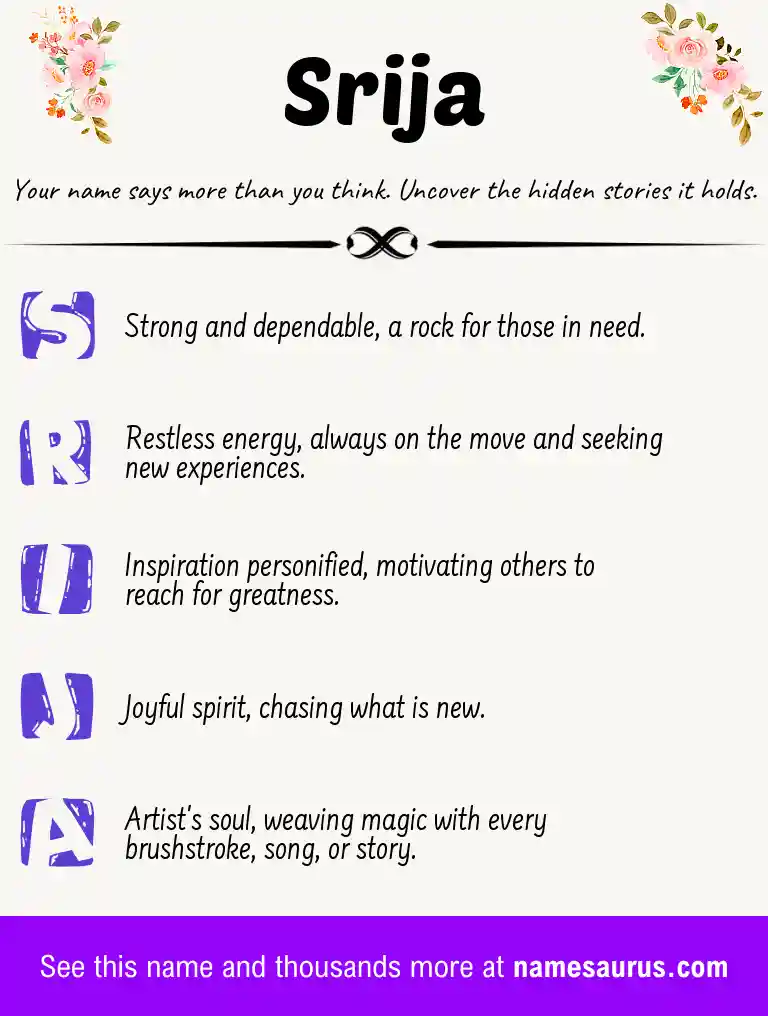 Acrostic poem about Srija.
