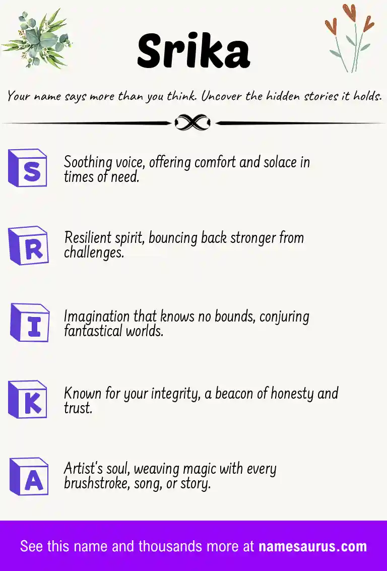 Acrostic poem about Srika.