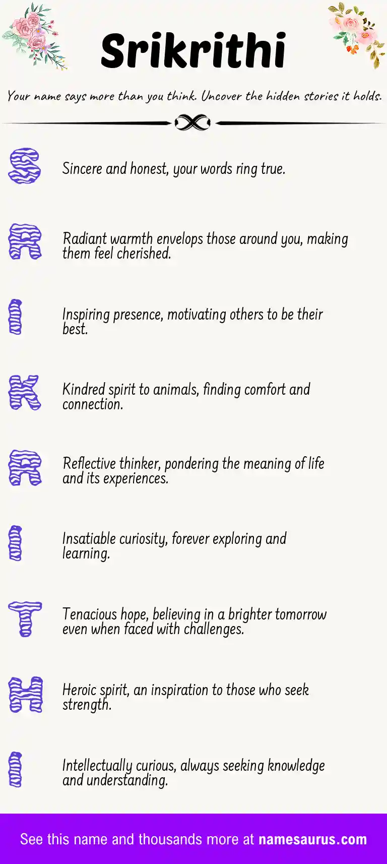 Acrostic poem about Srikrithi.