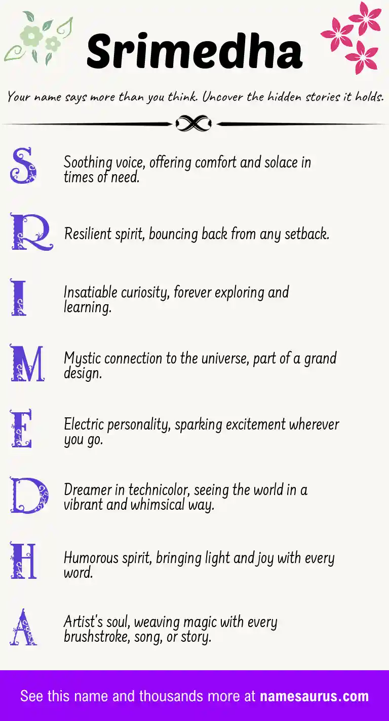 Acrostic poem about Srimedha.