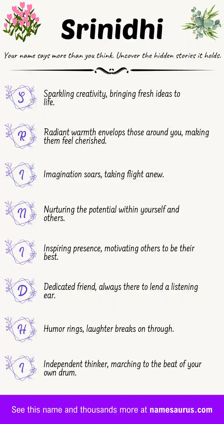 Acrostic poem about Srinidhi.
