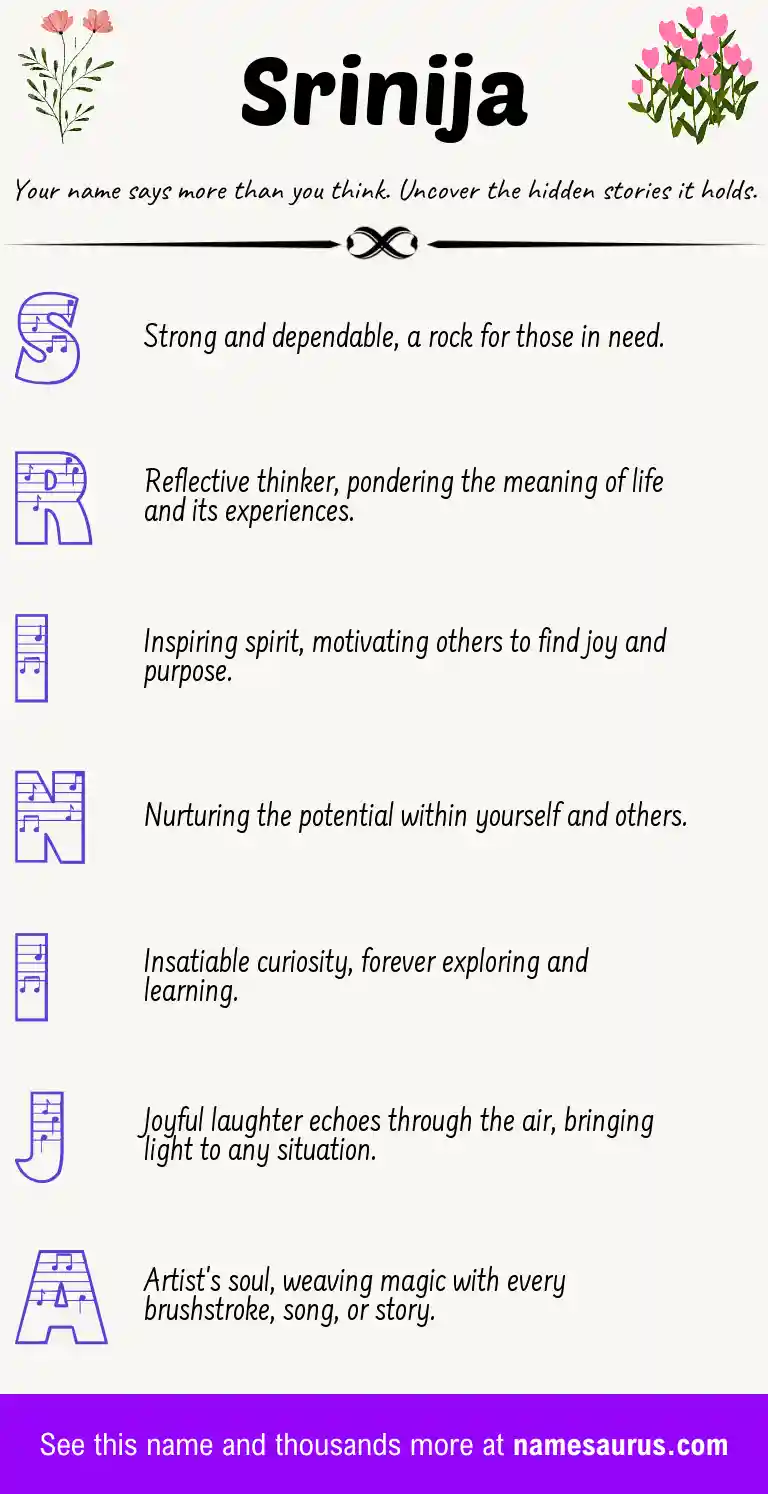 Acrostic poem about Srinija.